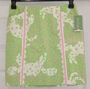 Lilly Pulitzer Green and Pink Polka Dot Mini Skirt